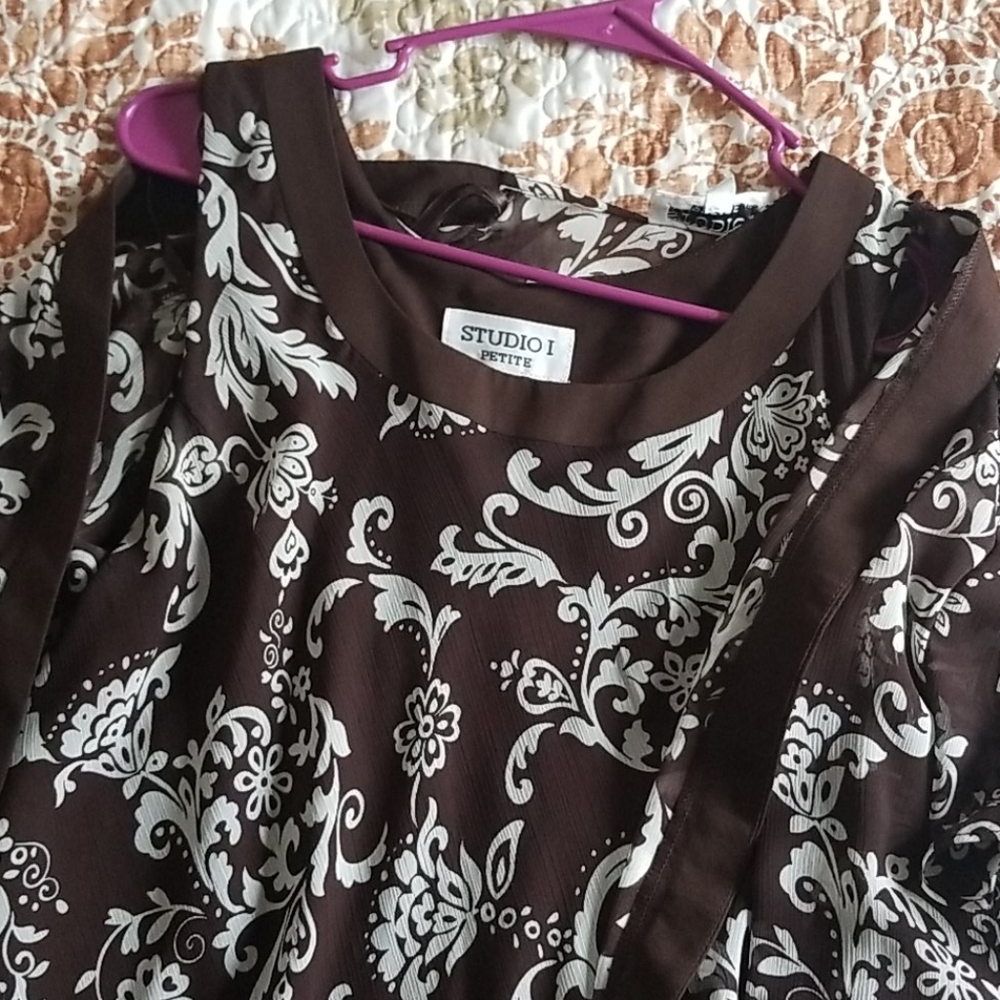 2/$10 Brown and white flowy light dress
